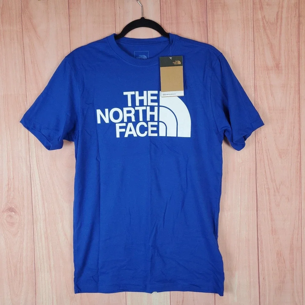 The North Face Half Dome Mens T-Shirt Sz Small Blue Logo Short Sleeve Pullover